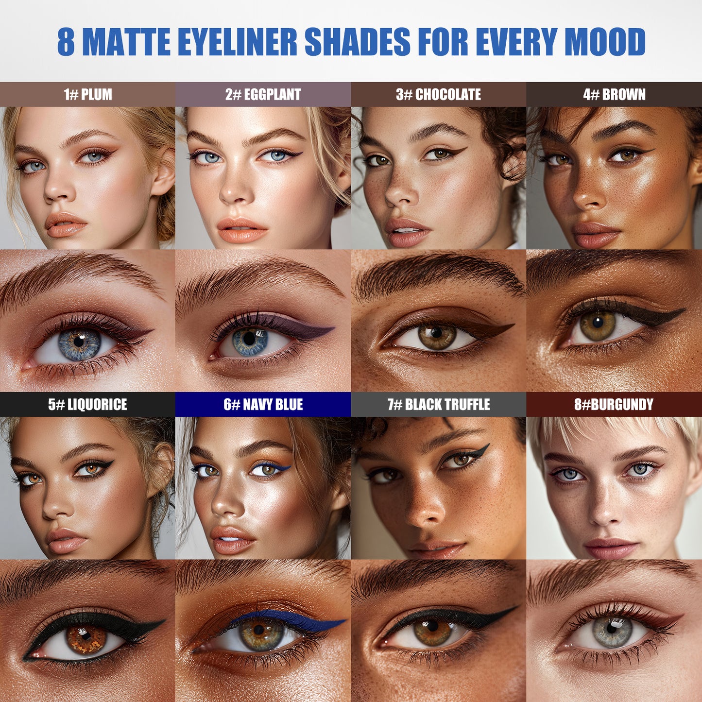 W3W Longwear Waterproof Eyeliner Pencil - Smooth Application, Smudge-Proof Brown (0.07 oz)