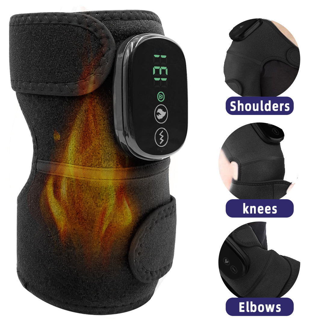 Smart Heated Knee Massager | Cordless Vibration & Heat Therapy Display