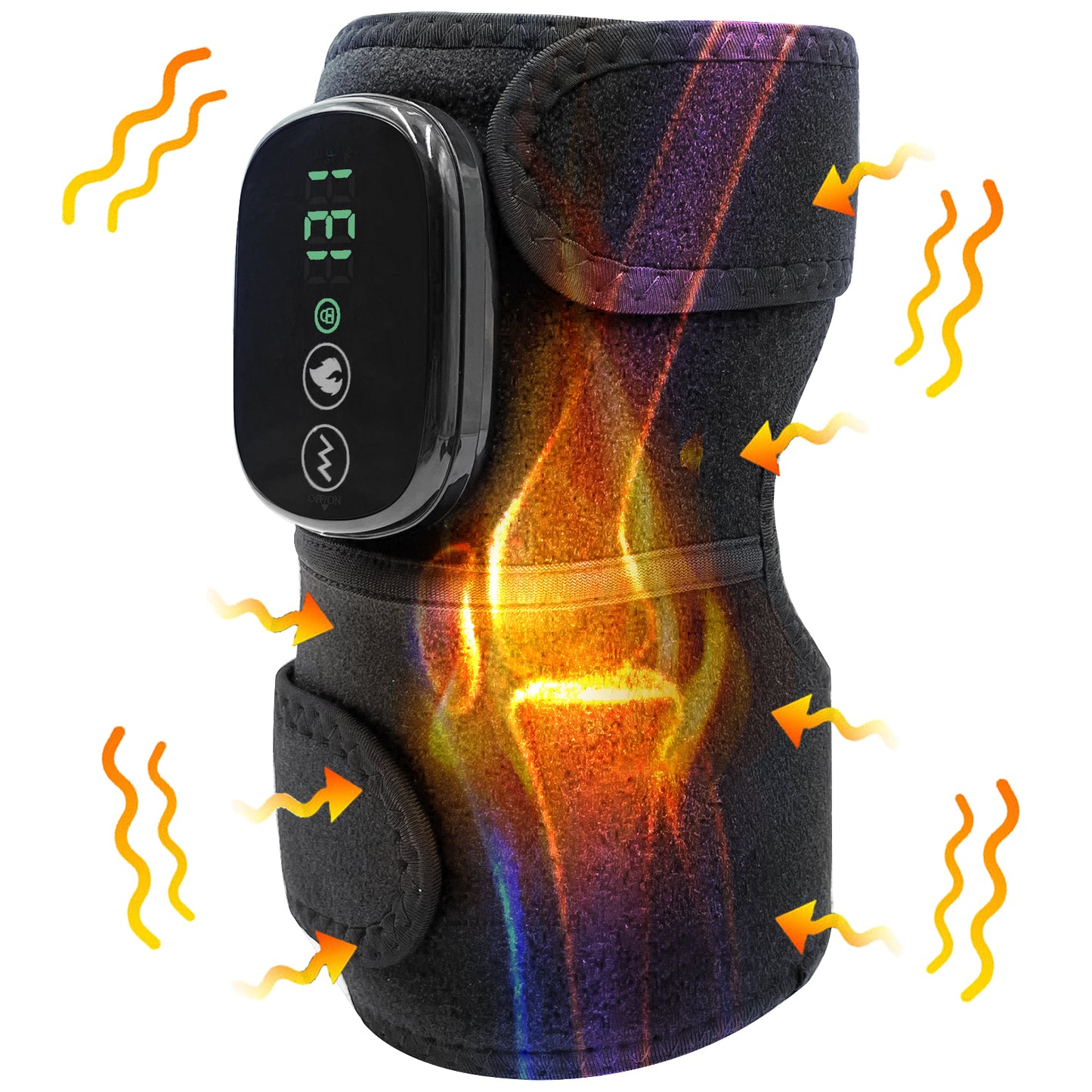 Smart Heated Knee Massager | Cordless Vibration & Heat Therapy Display