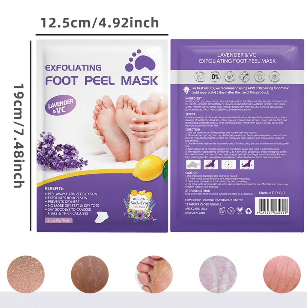 Viral Peeling Foot Mask (5 Pairs) – Get Baby Soft Feet in 7 Days!