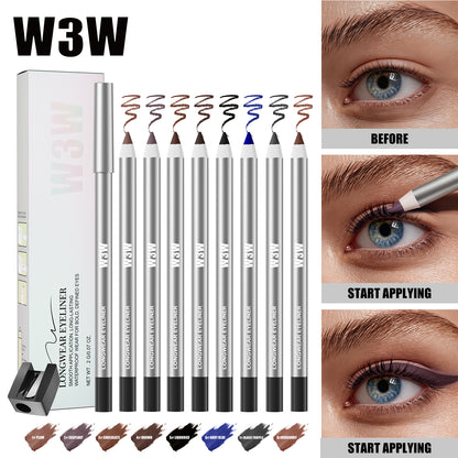 W3W Longwear Waterproof Eyeliner Pencil - Smooth Application, Smudge-Proof Brown (0.07 oz)