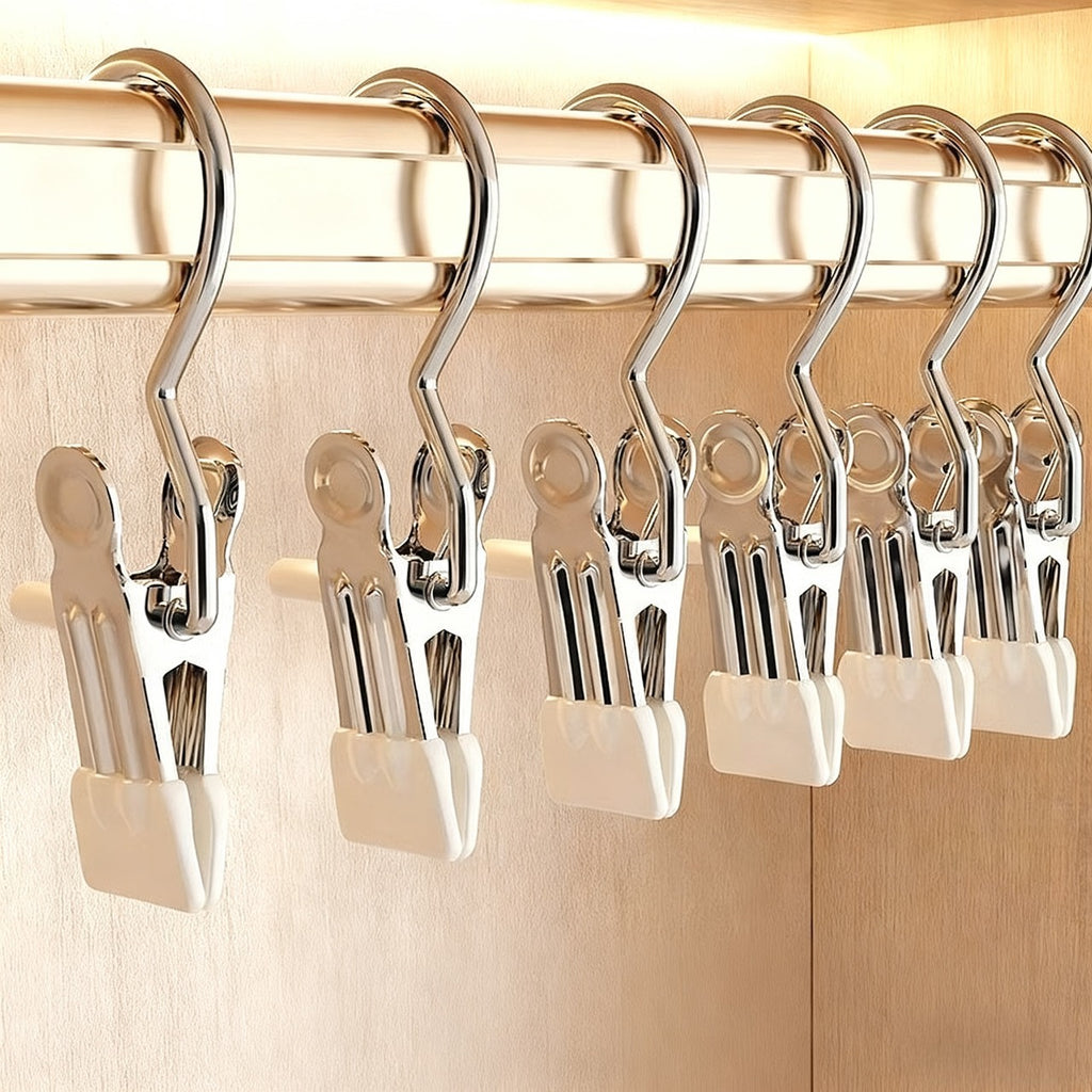 Premium Anti-Slip Metal Hanging Clips with Rubber Tips – 20 Pack