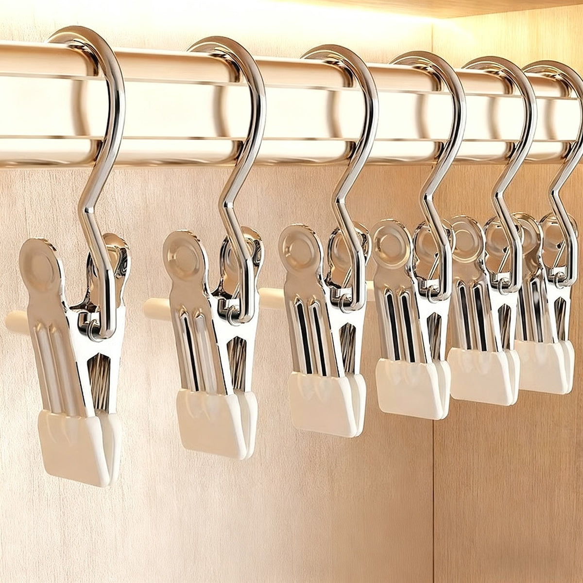 Premium Anti-Slip Metal Hanging Clips with Rubber Tips – 20 Pack