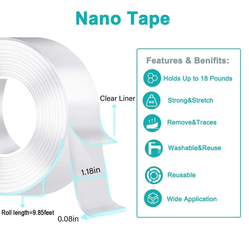 Heavy Duty Magic Nano Tape – No Drill, No Wall Damage (US Stock)