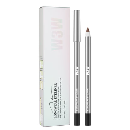 W3W Longwear Waterproof Eyeliner Pencil - Smooth Application, Smudge-Proof Brown (0.07 oz)