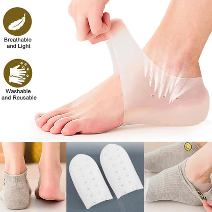 Ultra-Elastic Silicone Heel Protectors | Plantar Fasciitis & Cracked Heel Relief
