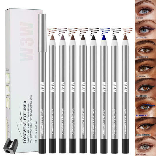 HelloKiss Longwear Waterproof Eyeliner Pencil - Smooth Application, Smudge-Proof Brown (0.07 oz)