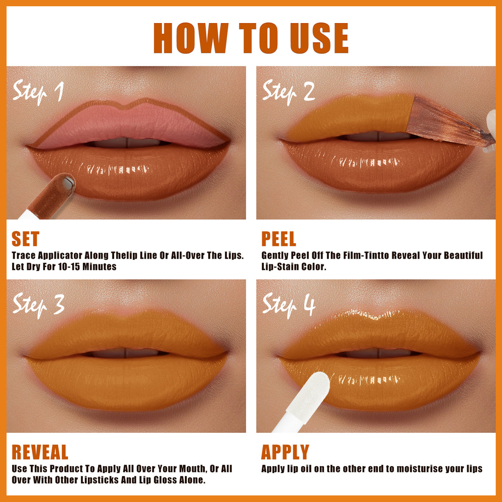 HelloKiss 2-in-1 Peel-Off Lip Stain & Hydrating Lip Oil Duo